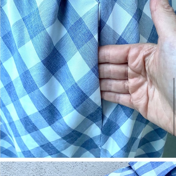 UNIQUE VINTAGE dress plaid Blue Gingham Alexis Swing Dress belted POCKET 3X 3XL - Picture 9 of 11